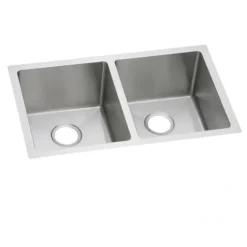 Elkay EFRU311810T Crosstown® 16 Gauge Stainless Steel 30-3/4& x 18-1/2& x 10& Equal Double Bowl Undermount Sink - One-stop shop for professional tools and equipment.