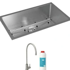 Elkay EFRU281610TFG Crosstown® 16 Gauge Stainless Steel 30-1/2& x 18-1/2& x 10& Single Bowl Undermount Sink Kit with Filtered Beverage Faucet - One-stop shop for professional tools and equipment.