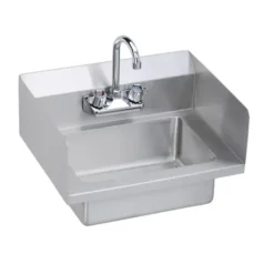 Elkay EHS-18-SSX Stainless Steel 18& x 14-1/2& x 11& 18 Gauge Hand Sink with Dual Side Splashes and Faucet - One-stop shop for professional tools and equipment.
