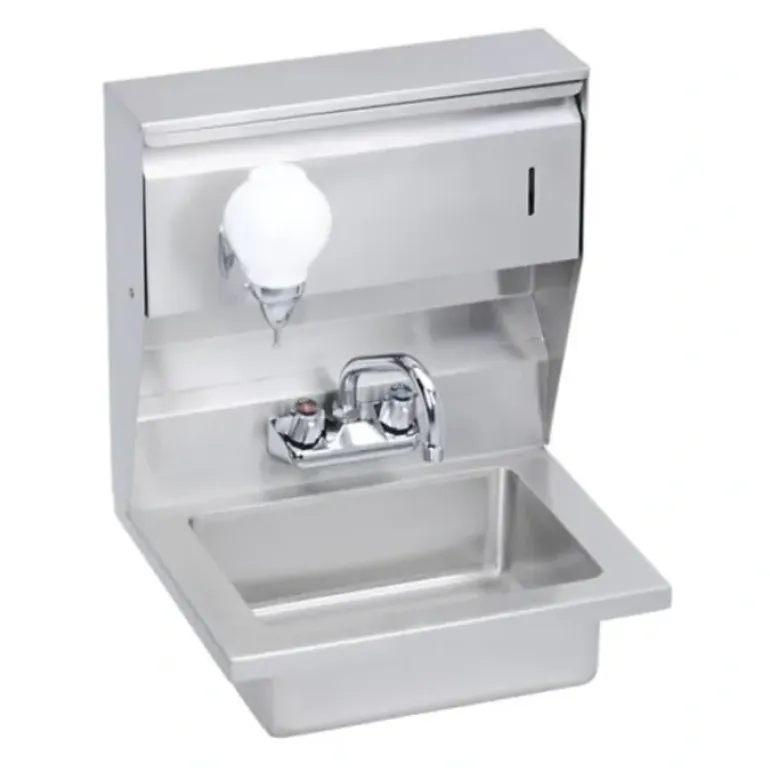 Elkay EHS-18-STDX Stainless Steel 18& x 14-1/2& x 23& 18 Gauge Hand Sink with Soap and Towel Dispenser and Faucet - One-stop shop for professional tools and equipment.