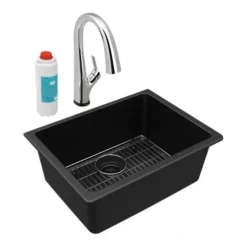 Elkay ELGU2522FLC Quartz Classic® 24-5/8& x 18-1/2& x 9-1/2& Single Bowl Undermount Sink Kit with Filtered Faucet - One-stop shop for professional tools and equipment.
