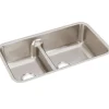 Elkay ELUHAQD32179 Lustertone Classic Stainless Steel 32-1/16& x 18-1/2& x 9& 40/60 Double Bowl Undermount Sink with Aqua Divide - One-stop shop for professional tools and equipment.
