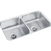 Elkay ELUH3116DBG Lustertone® Classic Stainless Steel, 31-3/4& x 16-1/2& x 7-1/2& Equal Double Bowl Undermount Sink Kit - One-stop shop for professional tools and equipment.