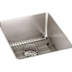 Elkay ELUHH1616TPDBG Lustertone Iconix® 16 Gauge Stainless Steel 18-1/2& x 18-1/2& x 9& Single Bowl Undermount Sink Kit with Perfect Drain® - One-stop shop for professional tools and equipment.