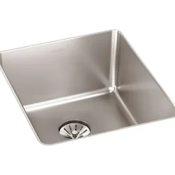 Elkay ELUHH1616TPD Lustertone Iconix® 16 Gauge Stainless Steel 18-1/2& x 18-1/2& x 9& Single Bowl Undermount Sink with Perfect Drain® - One-stop shop for professional tools and equipment.