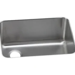 Elkay ELUH231712L Lustertone® Classic Stainless Steel 25-1/2& x 19-1/4& x 12& Single Bowl Undermount Sink with Left Drain - One-stop shop for professional tools and equipment.