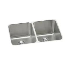 Elkay ELUH311810PD Lustertone® Classic Stainless Steel 30-3/4& x 18-1/2& x 10& Double Bowl Undermount Sink with Perfect Drain® - One-stop shop for professional tools and equipment.