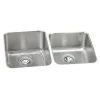 Elkay ELUH3120RDBG Lustertone® Classic Stainless Steel, 31-1/4& x 20-1/2& x 9-7/8& Offset Double Bowl Undermount Sink Kit - One-stop shop for professional tools and equipment.