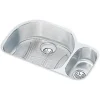 Elkay ELUH3119RDBG Lustertone® Classic Stainless Steel 31-1/4& x 20& x 7-1/2& Offset 60/40 Double Bowl Undermount Sink Kit - One-stop shop for professional tools and equipment.