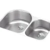 Elkay ELUH311910RPD Lustertone® Classic Stainless Steel 31-1/4& x 20& x 10& Offset 60/40 Double Undermount Sink w/Perfect Drain® - One-stop shop for professional tools and equipment.