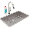 Elkay ELUH3017TFLC Lustertone Iconix® 18 Gauge Stainless Steel 32-1/2 x 19-1/2& x 9& Single Bowl Undermount Sink Kit with Filtered Faucet - One-stop shop for professional tools and equipment.