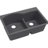 Elkay ELXH3322R Quartz Luxe® 33& x 22& x 10& Offset 60/40 Double Bowl Drop-in Sink with Aqua Divide - One-stop shop for professional tools and equipment.