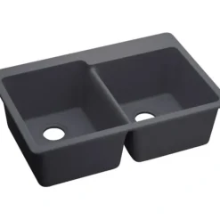 Elkay ELX250R Quartz Luxe® 33& x 22& x 9-1/2& Offset Double Bowl Drop-in Sink - One-stop shop for professional tools and equipment.
