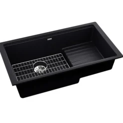 Elkay ELXUDB3620BG Ferguson Exclusive Quartz Luxe® 35-7/8& x 20-5/8& x 9-1/2& Single Bowl Undermount Sink w/Drainboard+Perfect Drain® - One-stop shop for professional tools and equipment.