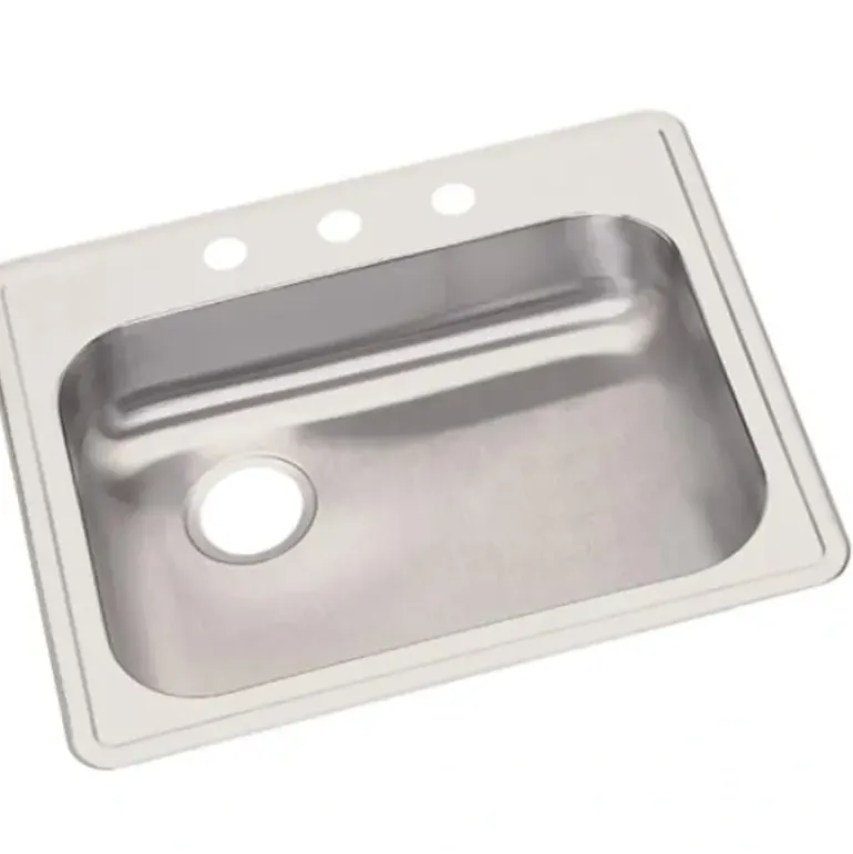 Elkay GE12521L Dayton® Stainless Steel 25& x 21-1/4& x 5-3/8& Single Bowl Drop-in Sink with Left Drain - One-stop shop for professional tools and equipment.
