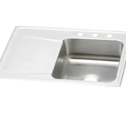 Elkay ILR3322R Lustertone® Classic Stainless Steel 33& x 22& x 7-5/8& Single Bowl Drop-in Sink with Drainboard - One-stop shop for professional tools and equipment.