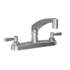 Elkay LK810AT08L2 8& Centerset with Exposed Deck Faucet with 8& Arc Tube Spout 2& Lever Handles Chrome - One-stop shop for professional tools and equipment.