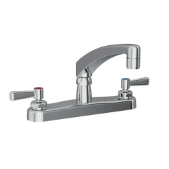 Elkay LK810AT12L2 8& Centerset with Exposed Deck Faucet with 12& Arc Tube Spout 2& Lever Handles Chrome - One-stop shop for professional tools and equipment.