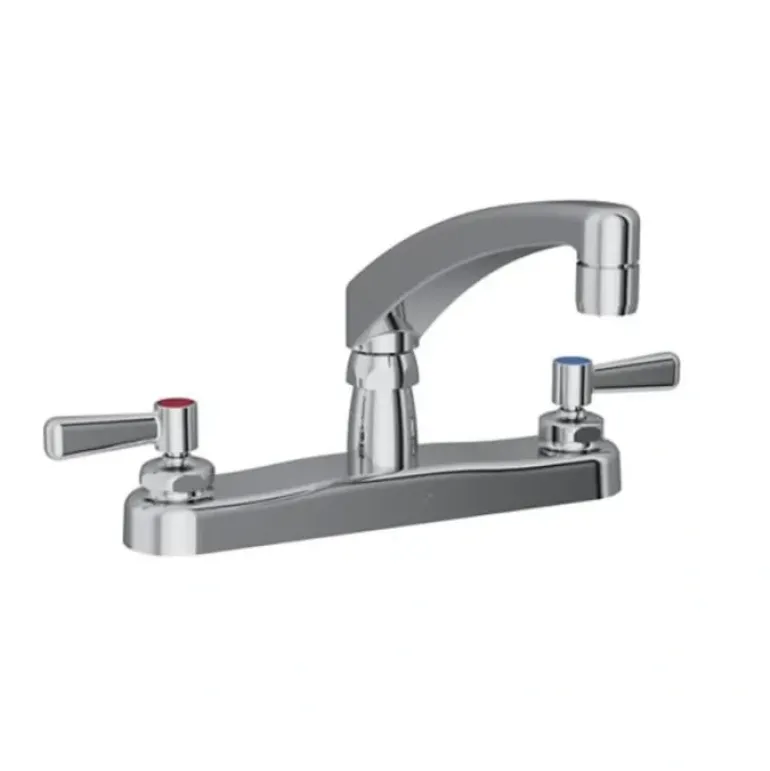 Elkay LK810AT12L2 8& Centerset with Exposed Deck Faucet with 12& Arc Tube Spout 2& Lever Handles Chrome - One-stop shop for professional tools and equipment.