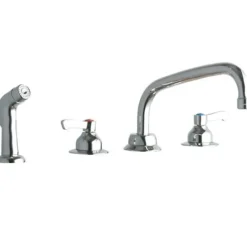 Elkay LK801AT08L2 8& Centerset with Concealed Deck Faucet with 8& Arc Tube Spout 2& Lever Handles with Side Spray Chrome - One-stop shop for professional tools and equipment.