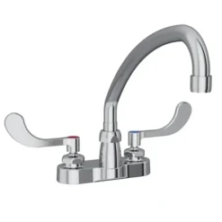 Elkay LK406AT12T6 4& Centerset with Exposed Deck Faucet with 12& Arc Tube Spout 6& Wristblade Handles - One-stop shop for professional tools and equipment.