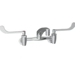 Elkay LK940AT08T6S Foodservice 8& Centerset Wall Mount Faucet with 8& Arc Tube Spout 6& Wristblade Handles 1/2& Offset Inlets+Stop - One-stop shop for professional tools and equipment.