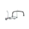 Elkay LK945AT12T6T Foodservice 3-8& Adjustable Centers Wall Mount Faucet w/12& Arc Tube Spout 6& Wristblade Handles 2& Inlet - One-stop shop for professional tools and equipment.