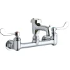 Elkay LK940BP03T4H 8& Centerset Wall Mount Faucet w/3& Bucket Hook Spt 4in Wristblade Handles 1/2& Offset Inlet Polished Chrome - One-stop shop for professional tools and equipment.