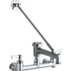 Elkay LK940BR07L2H 8& Centerset Wall Mount Faucet with 7& Bucket Hook Spout 2& Lever Handles 1/2& Offset Inlets Rough Chrome - One-stop shop for professional tools and equipment.