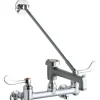 Elkay LK940BR07T4S 8& Centerset Wall Mount Faucet 7& Bucket Hook Spt 4& Wristblade Handles 1/2& Offset Inlets+Stop Rough Chrome - One-stop shop for professional tools and equipment.