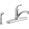 Elkay LK1001CR Everyday Four Hole Deck Mount Kitchen Faucet with Lever Handle and Side Spray and Deck Plate/Escutcheon Chrome - One-stop shop for professional tools and equipment.