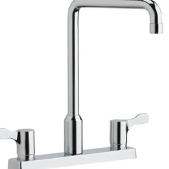 Elkay LKD2442C 8& Centerset Exposed Deck Mount Faucet with Arc Spout and 2-5/8& Lever Handles Chrome - One-stop shop for professional tools and equipment.