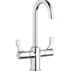 Elkay LKD208813C Single Hole 12-1/2& Deck Mount Faucet with Gooseneck Spout Twin Lever Handles Chrome - One-stop shop for professional tools and equipment.