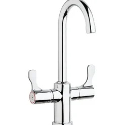 Elkay LKD208813C Single Hole 12-1/2& Deck Mount Faucet with Gooseneck Spout Twin Lever Handles Chrome - One-stop shop for professional tools and equipment.