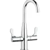 Elkay LKD2223C Single Hole Deck Mount Faucet with Gooseneck Spout Twin Lever Handles Chrome - One-stop shop for professional tools and equipment.