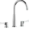 Elkay LKD232SBH5C 8& Centerset Concealed Deck Mount Faucet with Gooseneck Spout and 4& Lever Handles + Stop Chrome - One-stop shop for professional tools and equipment.