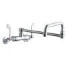 Elkay LK945DS20T4T Foodservice 3-8& Adjustable Centers Wall Mount Faucet w/Double Swing Spout 4& Wristblade Handles 2& Inlet - One-stop shop for professional tools and equipment.