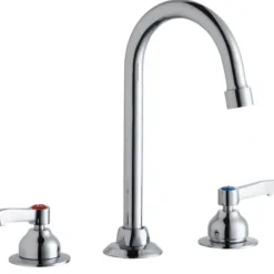 Elkay LK800GN05L2 8& Centerset with Concealed Deck Faucet with 5& Gooseneck Spout 2& Lever Handles Chrome - One-stop shop for professional tools and equipment.