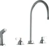 Elkay LK801GN08L2 8& Centerset with Concealed Deck Faucet with 8& Gooseneck Spout 2& Lever Handles with Side Spray Chrome - One-stop shop for professional tools and equipment.