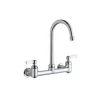 Elkay LK940GN05L2H Scrub/Handwash 8& Centerset Wall Mount Faucet with 5& Gooseneck Spout 2& Lever Handles 1/2& Offset Inlets - One-stop shop for professional tools and equipment.