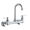 Elkay LK940GN04L2S Scrub/Handwash 8& Centerset Wall Mount Faucet with 4& Gooseneck Spout 2& Lever Handles 1/2& Offset Inlets+Stop - One-stop shop for professional tools and equipment.