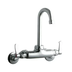 Elkay LK945GN04L2T Foodservice 3-8& Adjustable Centers Wall Mount Faucet with 4& Gooseneck Spout 2& Lever Handles 2& Inlet - One-stop shop for professional tools and equipment.