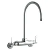 Elkay LK945GN08L2T Foodservice 3-8& Adjustable Centers Wall Mount Faucet w/8& Gooseneck Spout 2& Lever Handles 2& Inlet Chrome - One-stop shop for professional tools and equipment.