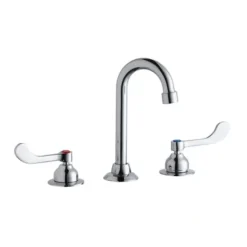 Elkay LK800GN08T4 8& Centerset with Concealed Deck Faucet with 8& Gooseneck Spout 4& Wristblade Handles Chrome - One-stop shop for professional tools and equipment.