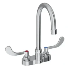 Elkay LK810GN05T6 8& Centerset with Exposed Deck Faucet with 5& Gooseneck Spout 6& Wristblade Handles Chrome - One-stop shop for professional tools and equipment.