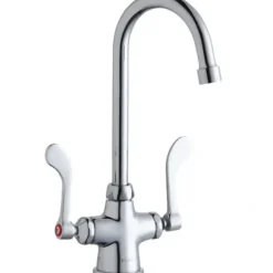 Elkay LK500GN05T4 Single Hole with Concealed Deck Faucet with 5& Gooseneck Spout 4& Wristblade Handles Chrome - One-stop shop for professional tools and equipment.