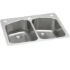 Elkay LKHSR33229PD Lustertone® Classic Stainless Steel 33& x 22& x 9& Equal Double Bowl Dual Mount Sink with Perfect Drain® - One-stop shop for professional tools and equipment.