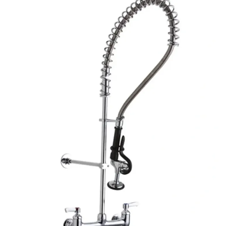 Elkay LK943LC 8& Centerset Wall Mount Faucet 44& Flexible Hose w/1.2 GPM Spray Head 2& Lever Handles 1.2 GPM Spray Head - One-stop shop for professional tools and equipment.