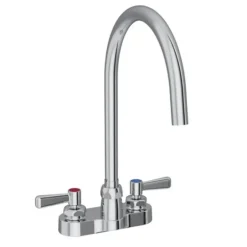 Elkay LK810LGN05L2 8& Centerset with Exposed Deck Laminar Flow Faucet with 5& Gooseneck Spout 2& Lever Handles Chrome - One-stop shop for professional tools and equipment.