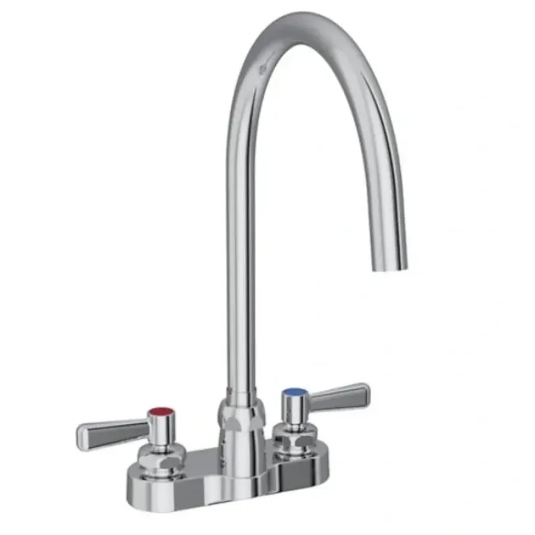 Elkay LK810LGN05L2 8& Centerset with Exposed Deck Laminar Flow Faucet with 5& Gooseneck Spout 2& Lever Handles Chrome - One-stop shop for professional tools and equipment.